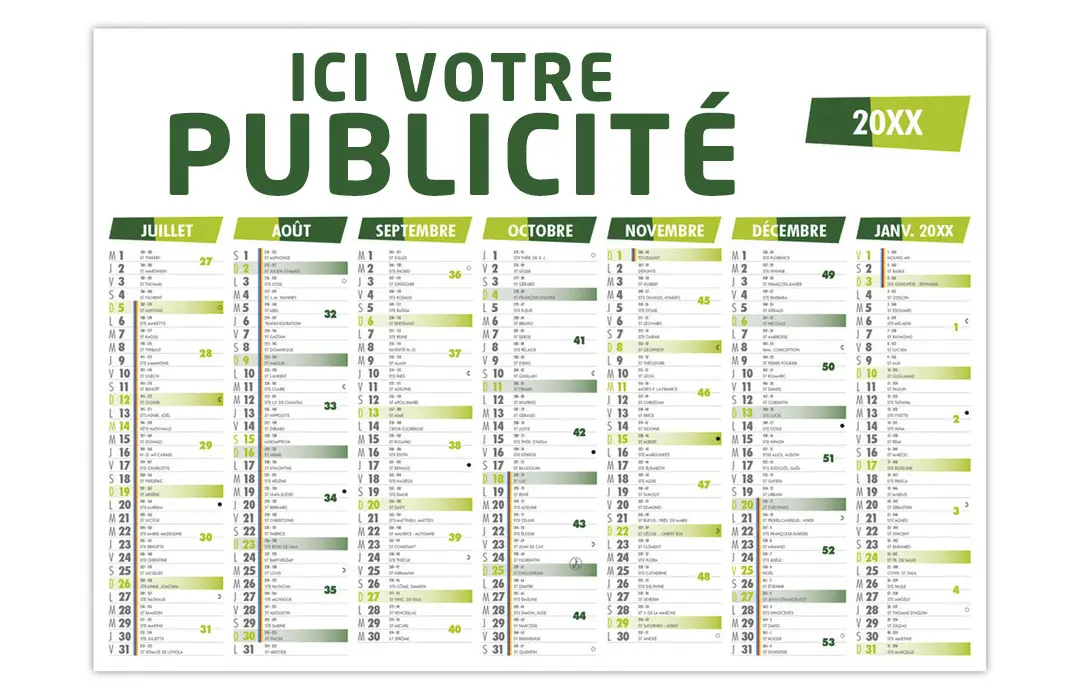 Calendrier rigide 50